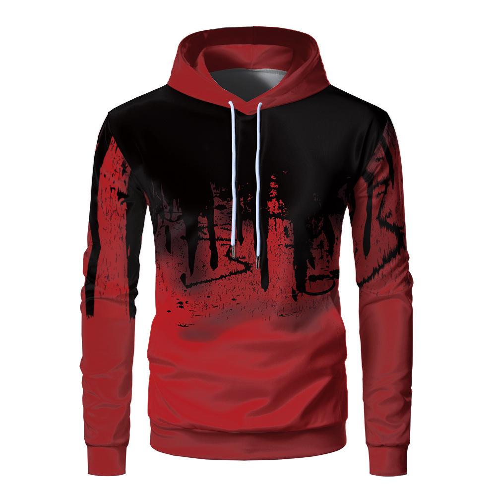 ForYourBeauty 3D digitaal inkjet sweatshirt met capuchon en losse fleece herentrui S grijze kleur