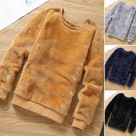 Meizhenchang Heren pullover sweatshirt dubbelzijdig pluche thermisch streetwear effen kleur mannelijk plus fluwelen sweatshirt voor dagelijks gebruik L grijs