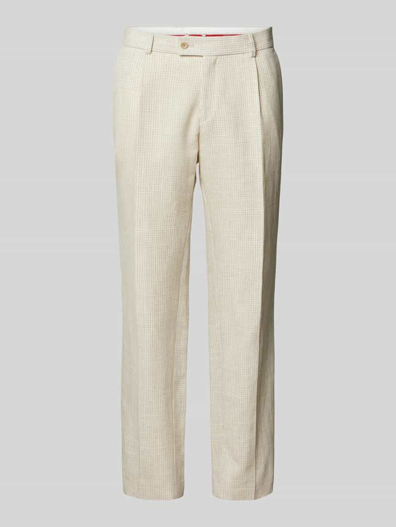 CG - Club of Gents Regular fit pantalon met bandplooien en persplooien, model 'Peter'