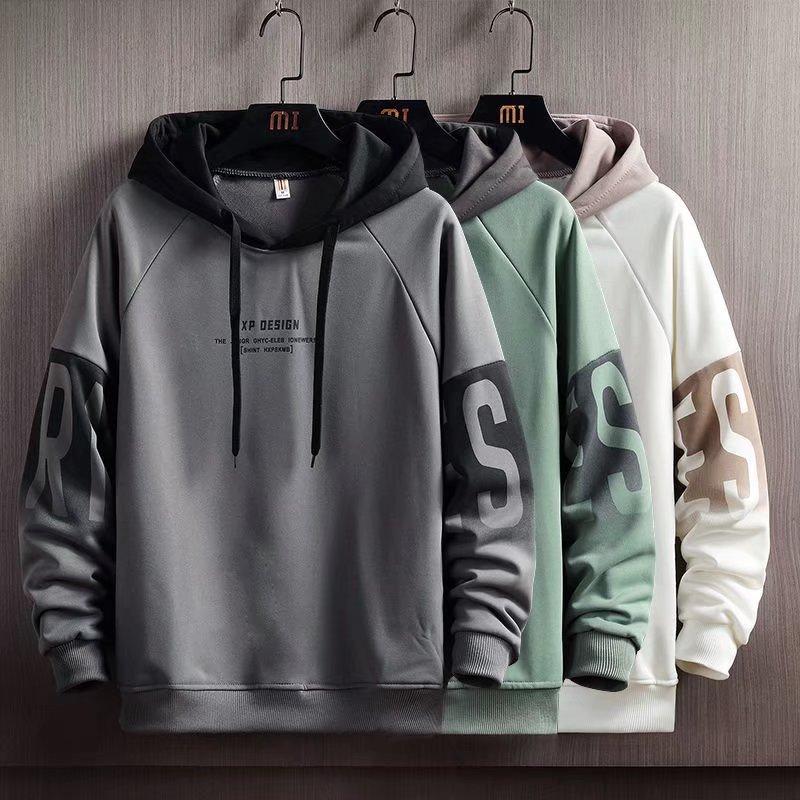 Mi-Fashion Heren Hoodies Lente Herfst Mode Harajuku Brief Print Hoodies Sweatshirts Mannen Streetwear Trend Mannen Kleding Hip Hop Tops M grijs