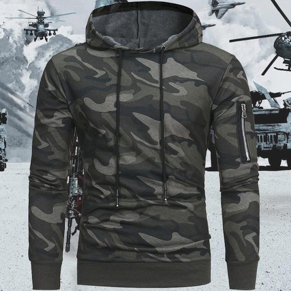 BEE 6 Herfst en winter Heren Militaire Hoodies Sweatshirt met capuchon Zip Casual Sports Camo Hoodie Pullover Camouflage Sweaterjas Plus Size 3XL groen