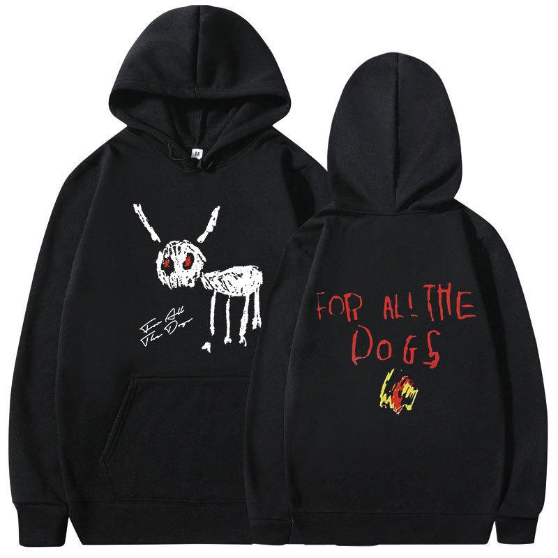 TENJINGE Trendy Rapper Drake voor Alle Honden Hoodies Mannen Mode Hip Hop Trui Vintage Casual Oversized Sweatshirts Met Capuchon Streetwear Unisex L