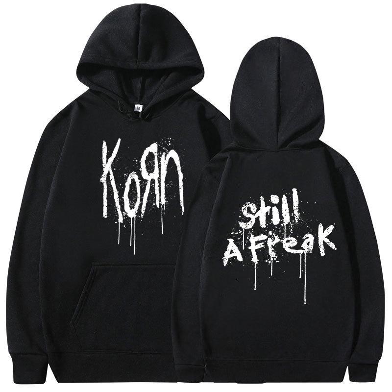 TENJINGE Trendy Korn Muziek Concert Rock Band WORLD TOUR Hoodie Heren Vintage Metal Gothic Oversized Sweatshirt Punk Hip Hop Hoodies Streetwear L