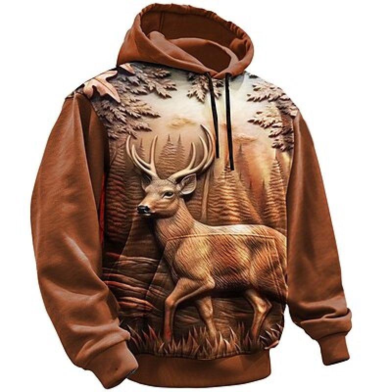 ETST WENDY 005 Grafische herenmode 3D-print hoodie sport outdoor vakantie vakantie hoodies lange mouw print voorzak sweatshirt met capuchon S