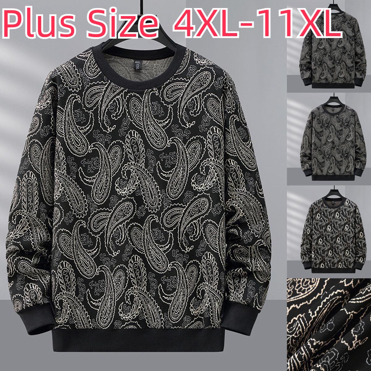 Super Fleece Heren Lente en Herfst Kraag Sweatshirt Plus Size Jacquard Top Trui Losse Dikke Jas 4XL-11XL Mannen 11XL zwart