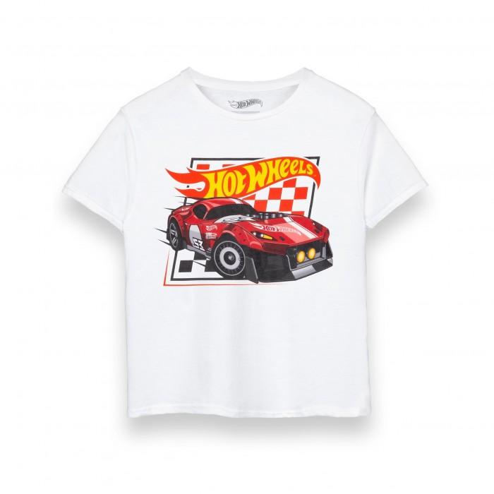 Hot Wheels jongens dambord T-shirt 3-4 Years wit