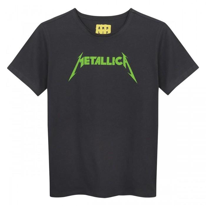 Amplified Versterkt kinder/kinder neon metallica T-shirt 11-12 houtskool