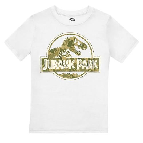 Jurassic Park jongens Dino Camo-logo T-shirt 7-8 Years groen/wit