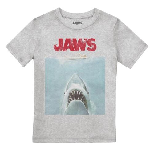 Jaws Kaken jongens filmposter T-shirt 9-10 Years grijs