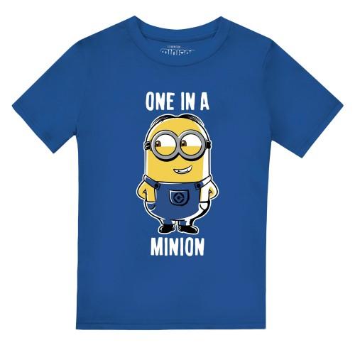 Minions jongens één in een Minion T-shirt 7-8 Years koningsblauwe kleur