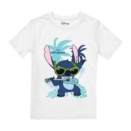 Lilo & Stitch jongens palmboom T-shirt 3-4 Years wit