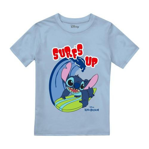 Lilo & Stitch Surf's Up T-shirt voor jongens 9-10 Years lichtblauwe kleur