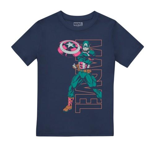 Captain America Childrens/Kids verschijnen T-shirt 7-8 Years Vloot