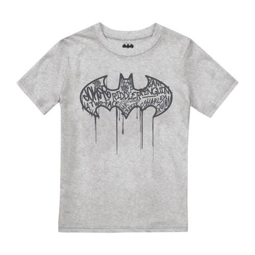 Batman jongens logo graffiti T-shirt 5-6 Years grijs