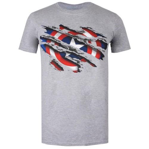 Captain America jongens gescheurd logo T-shirt 9-10 Years wit