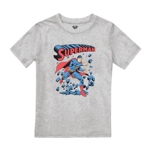 Superman jongens Wall Break T-shirt 3-4 Years grijs