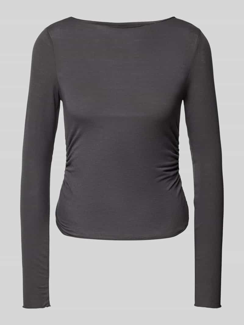 Vero Moda Slim fit shirt met lange mouwen en plooien opzij, model 'ELIANA'