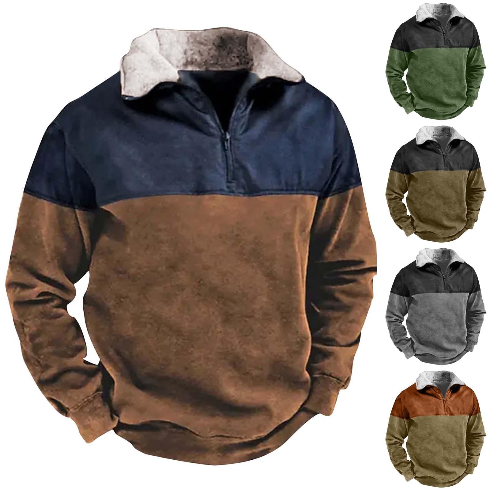 Timoduizhang Lente en herfst herensweatshirt met staande kraag is outdoor casual truien tops L