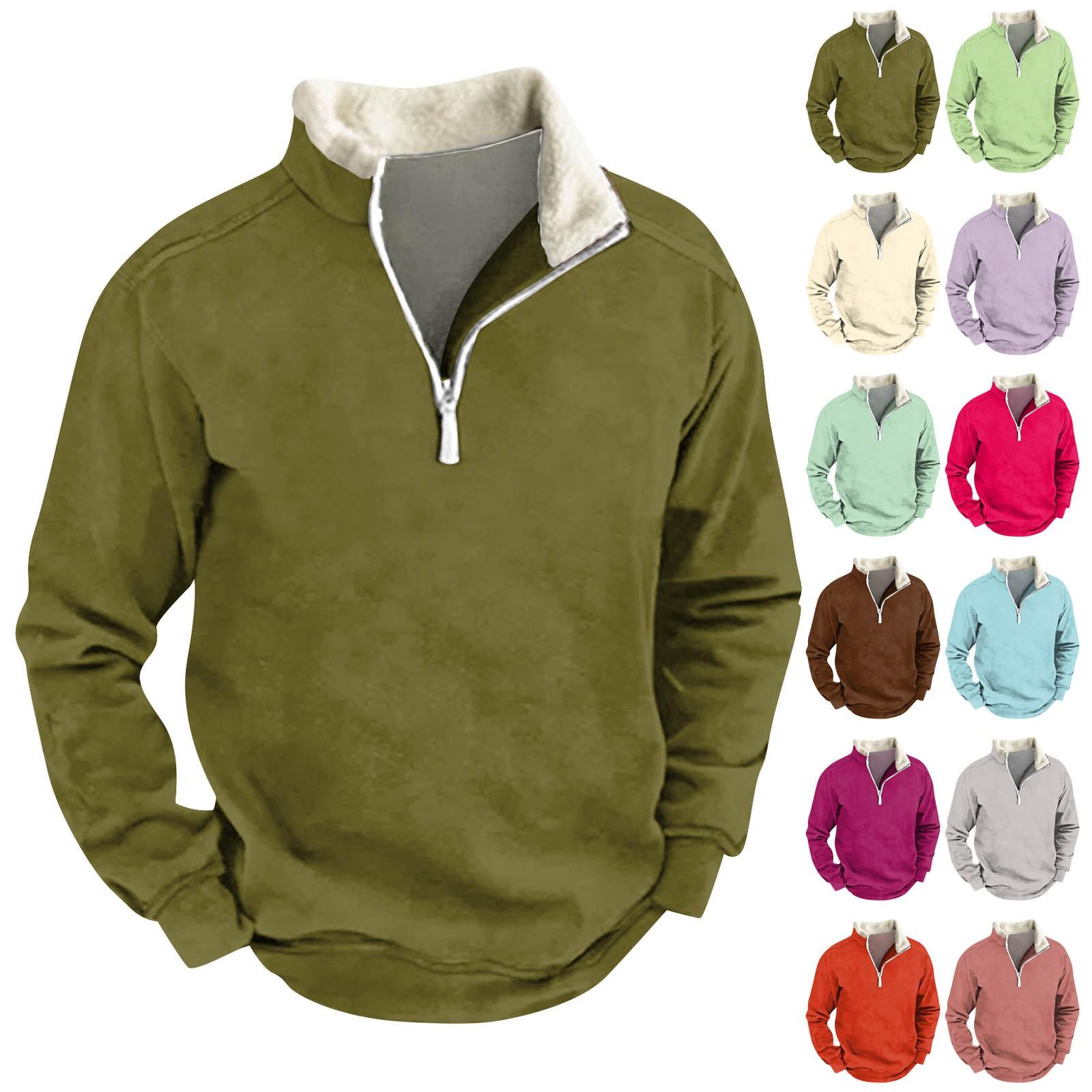 Invincible Lente en herfst herensweatshirt met staande kraag is outdoor casual truien tops XXXXXL bruin