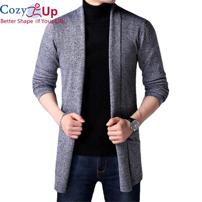 Cozy Up Sweater Jassen Heren Nieuwe Mode Herfst Heren Slim Lange Effen Kleur Gebreide Jas Mode Heren Casual Trui Cardigan Jassen XL donkerblauwe kleur