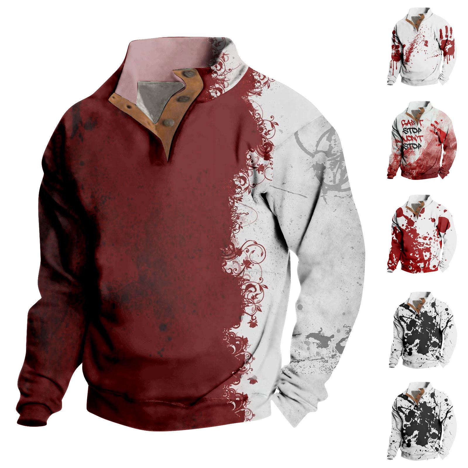 YiGeiWoLiGiaoGiao Lente en herfst herensweatshirt met staande kraag is outdoor casual truien tops L wit