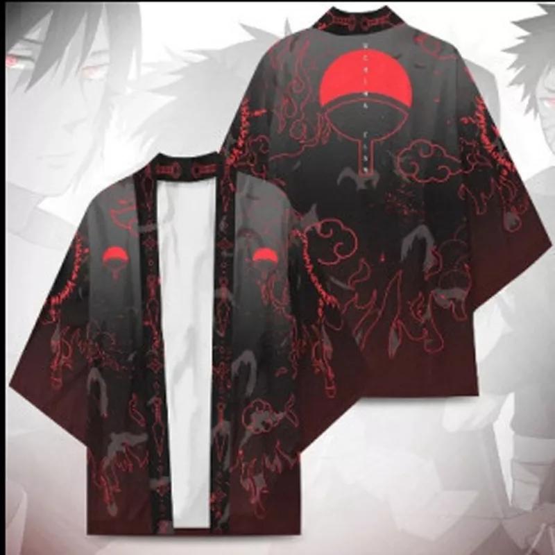 Topmall Anime Kakashi Konoha Madara Haori Sasuke Cosplay Kostuums Kimono Uchiha Symbool Jas Japanse Jas Vest Pyjama Badjas XXXXL