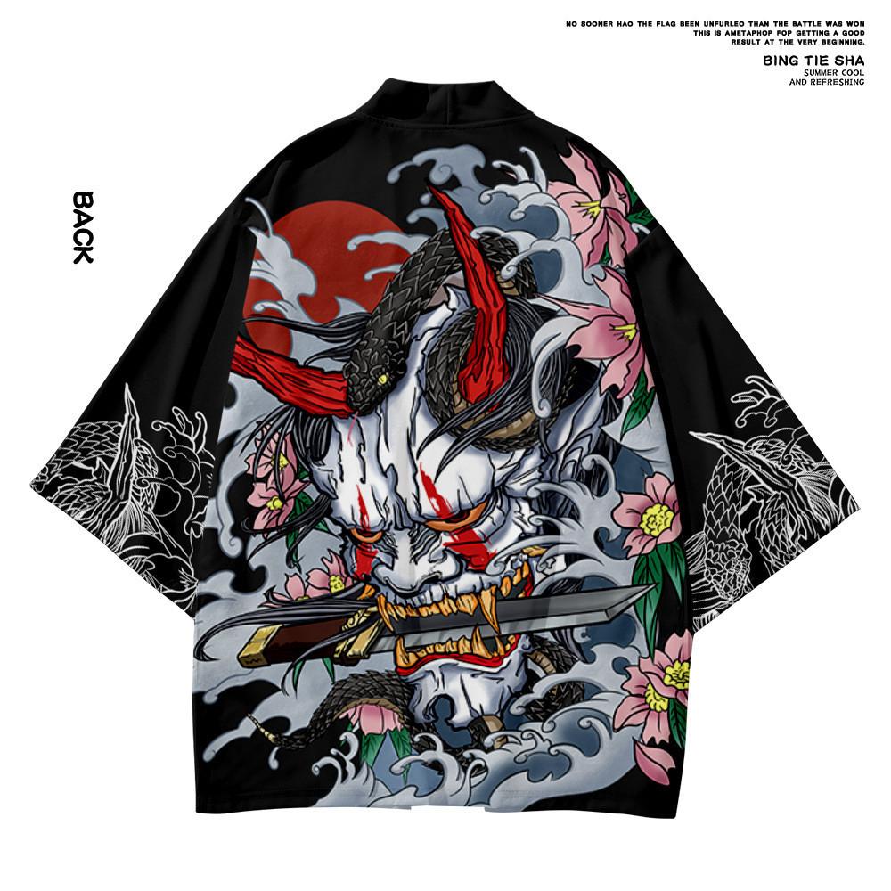 Sivia Kimono Man Japanse Kleding Yukata Mannelijke Samurai Kostuum Haori Obi Beach Heren Kimono Vest Japanse Streetwear Jas S zwart