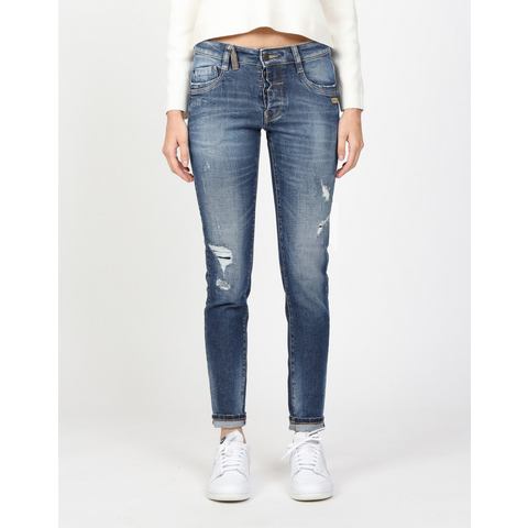 GANG Relax fit jeans 94GERDA met half open knoopsluiting