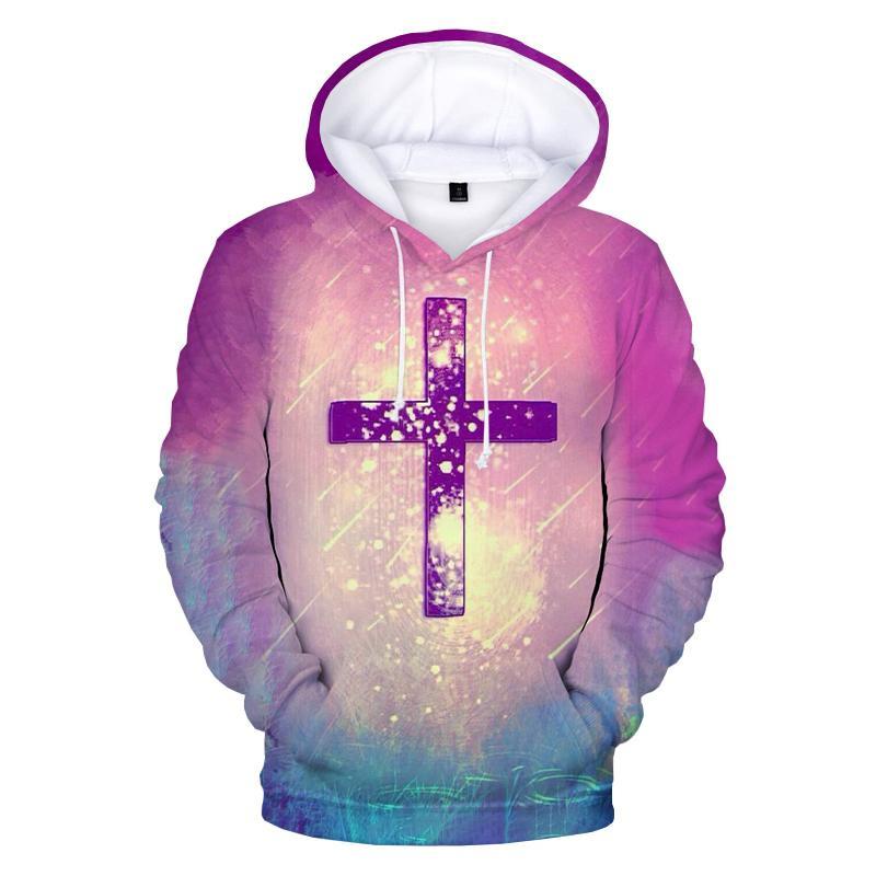 ETST 013 Christian Jesus Believer Heren Hoodie 3D Geprint Kruis Trui Lente Herfst Casual Lange Mouwen Straat Oversized Sweatshirt S