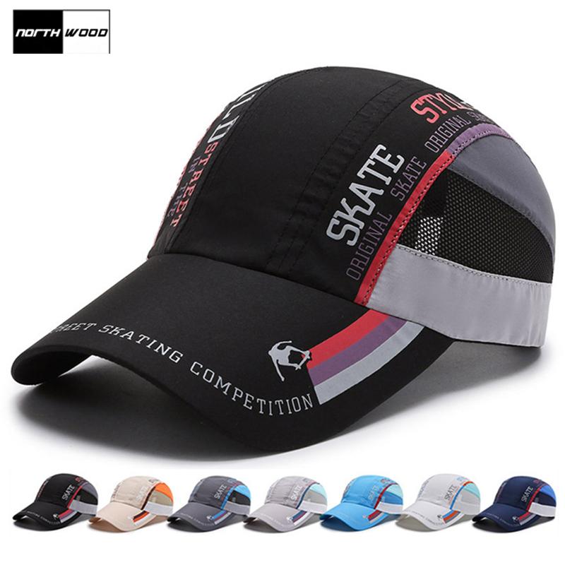 Northwood merk zomer sneldrogende baseball caps voor mannen vrouwen skate letters ademende mesh hoeden zon vader hoed 56-60 cm wit