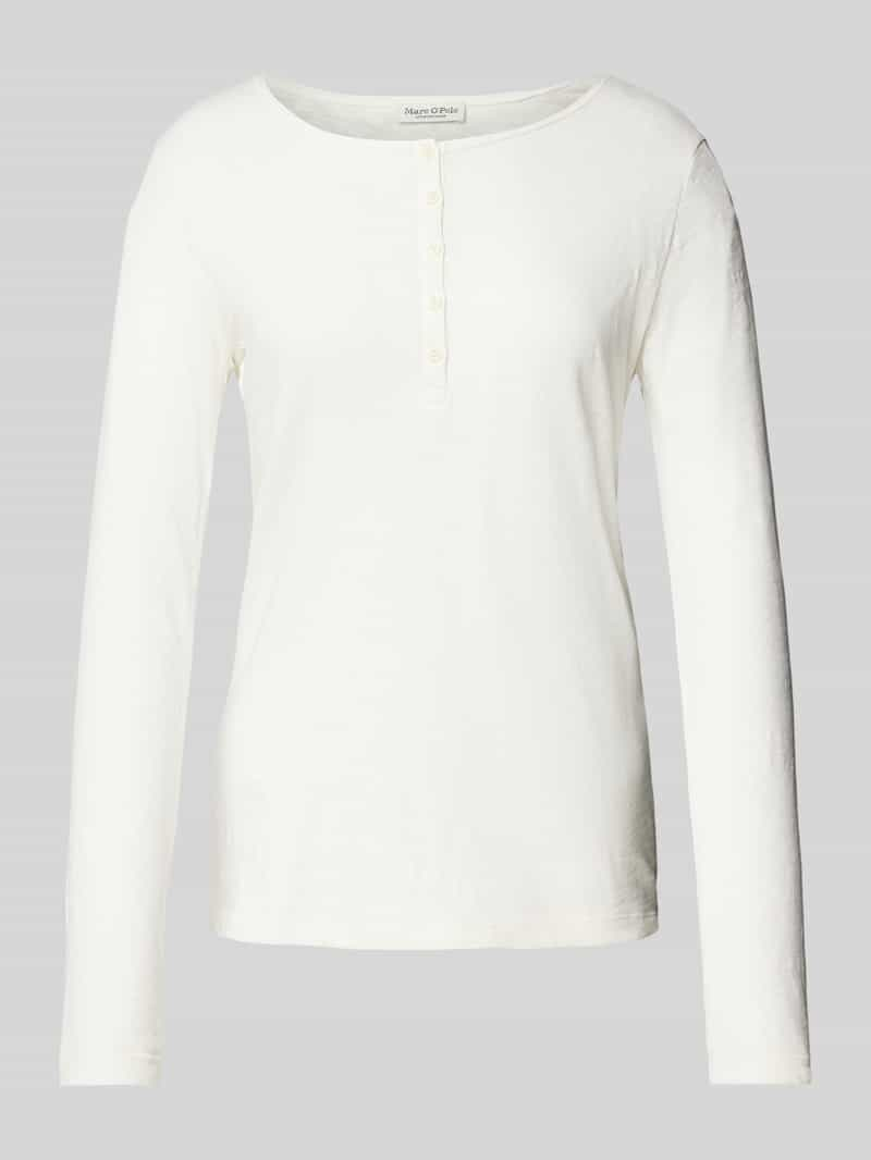 MARC O POLO Regular fit shirt met lange mouwen en korte knoopsluiting