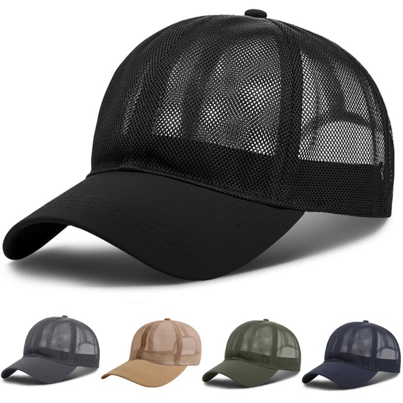 Currygood Outdoor Baseball Cap Reizen Sport Zonneklep Hoed Unisex Zomer Ademende Volledige Mesh Hoed grijze kleur