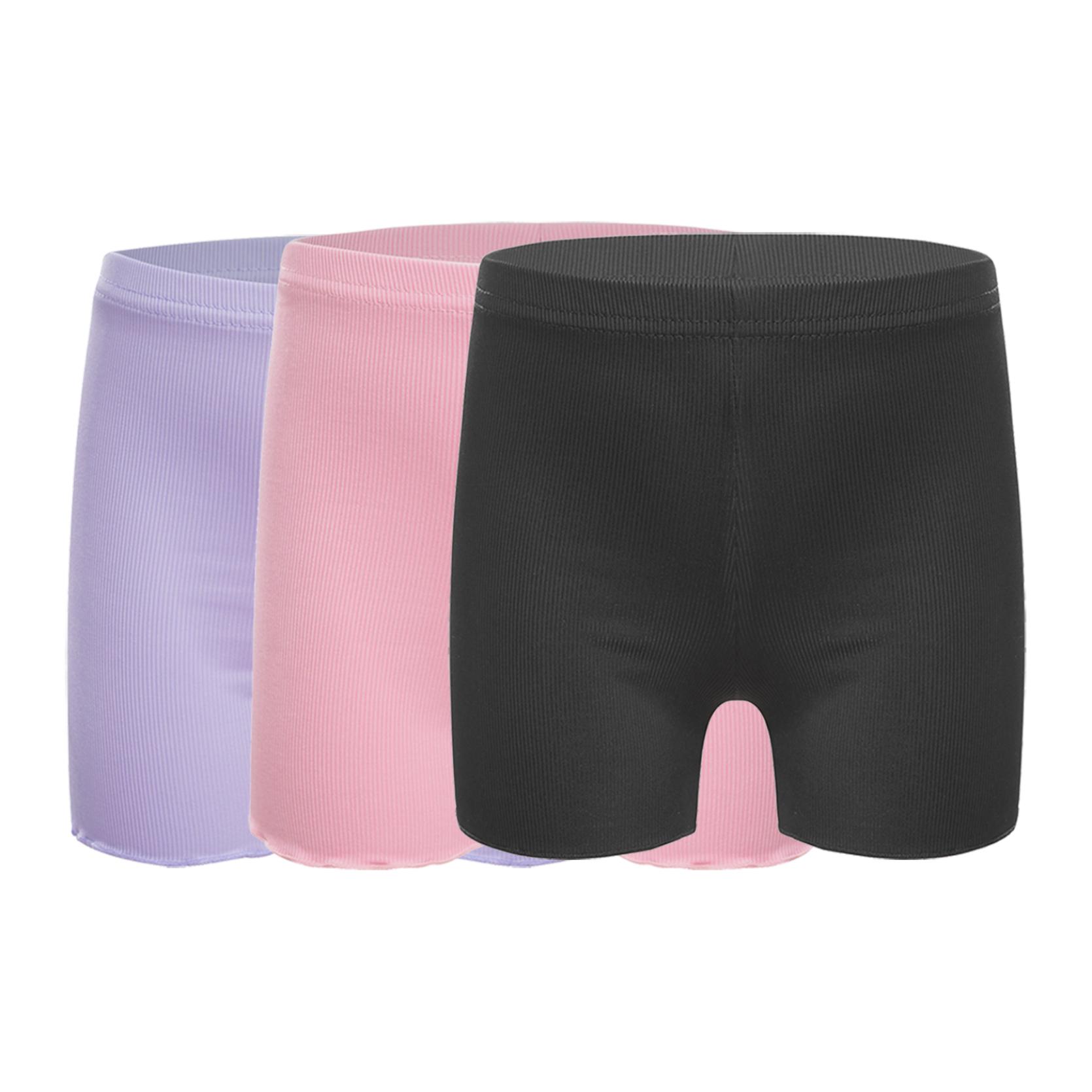 IEFiEL 3 stks/set kinderen meisjes geribbelde shorts effen kleur elastische tailleband slipje ondergoed nachtkleding 2-3 Years