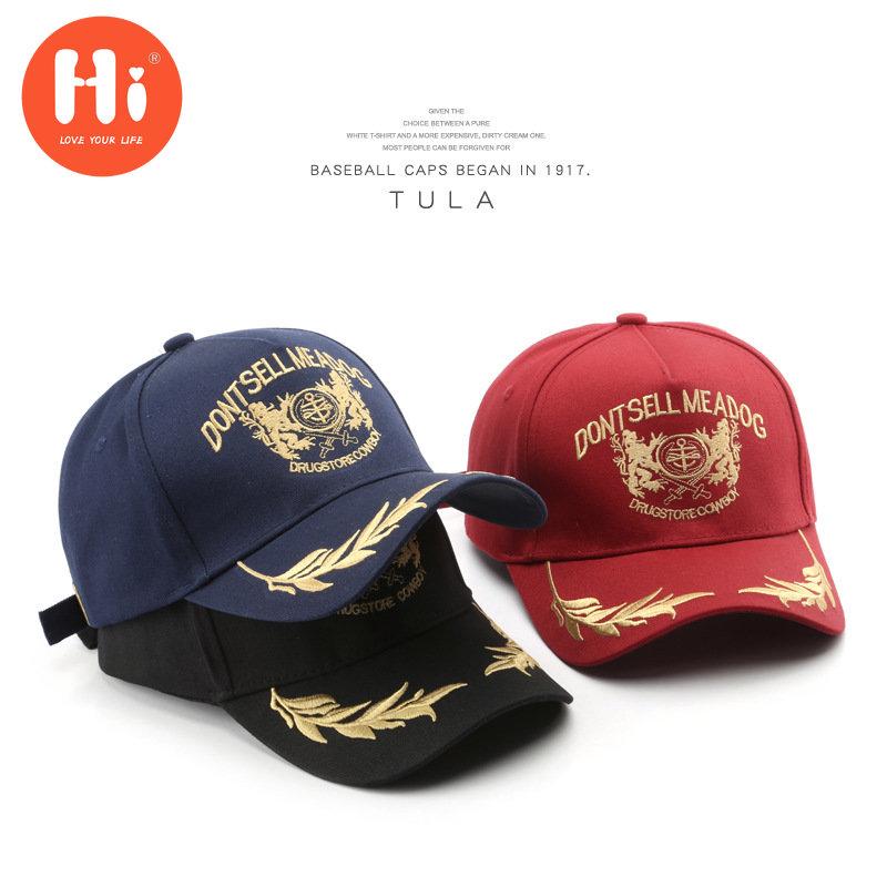 Hi Cap Mode Borduren Baseball Cap Zomer Outdoor Verstelbare Hip Hop Hoeden Bone Snapback Hoed adjustable zwart