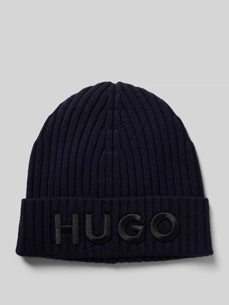 HUGO Beanie met labeldetail