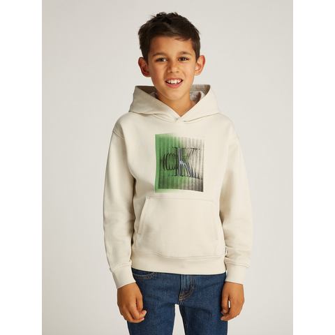 Calvin Klein Sweatshirt LARGE SHIFTED CK HOODIE voor kinderen tot 16 jaar met logo-opdruk