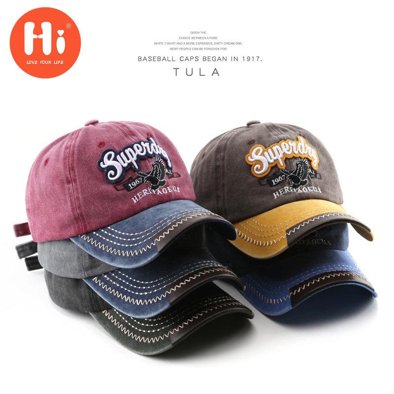 Hi Cap Mode Borduren Baseball Cap Zomer Outdoor Verstelbare Hip Hop Hoeden Bone Snapback Hoed adjustable zwart