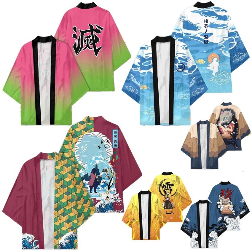 Fashionable life Anime Kimono Demon Slayer Kimetsu geen Yaiba Japan Mantel Kimono Haori Yukata Cosplay Shirt Jas Vrouwen Mannen Zomer Kleding XXXXXL