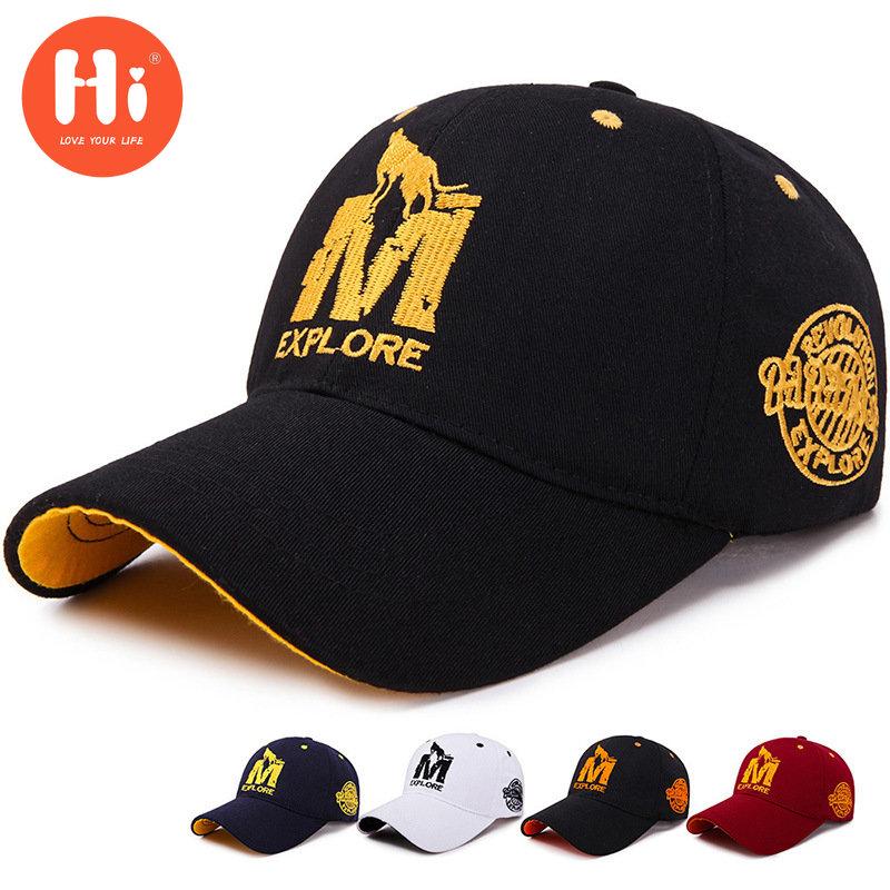 Hi Cap Mode Borduren Baseball Cap Zomer Outdoor Verstelbare Hip Hop Hoeden Bone Snapback Hoed adjustable wit