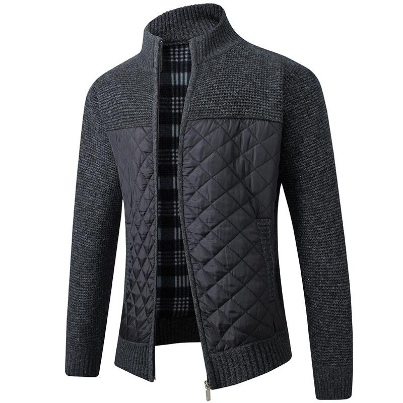 MILL MALL Herfst Winter Warm Vest Heren Fleece Rits Truien Jassen Slim Fit Gebreide Sweaterjas M