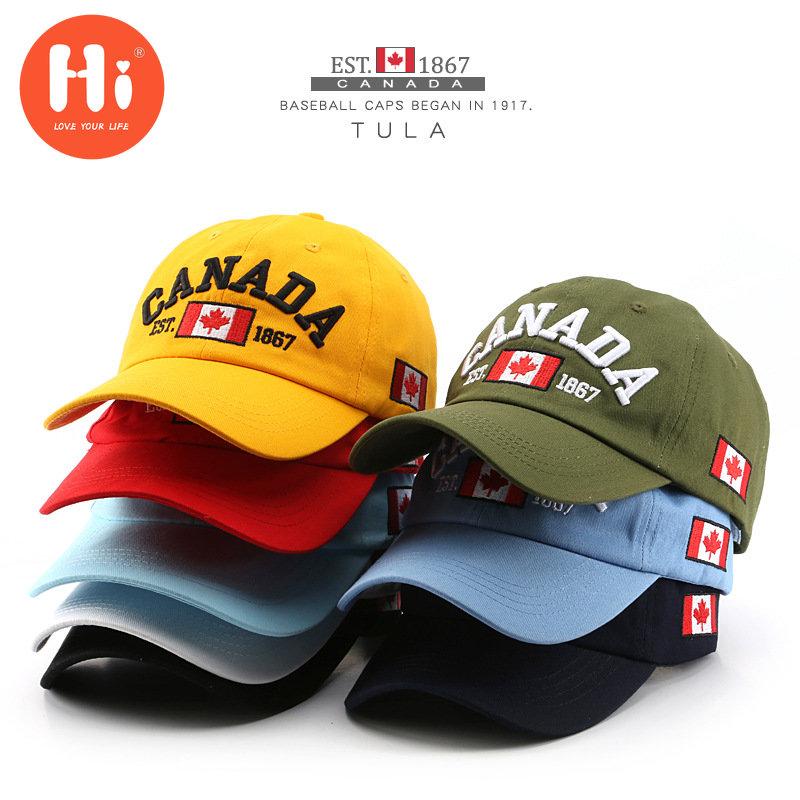 Hi Cap Mode Borduren Baseball Cap Zomer Outdoor Verstelbare Hip Hop Hoeden Bone Snapback Hoed adjustable rood