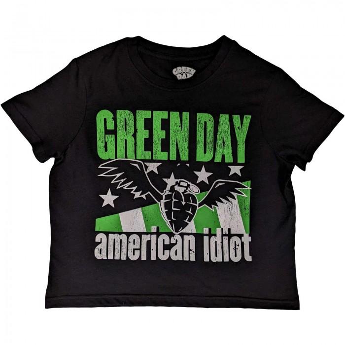 Green day Dames/Dames American Idiot Wings Crop Top S zwart