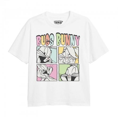 Looney Tunes meisjes Bugs Bunny gezichten T-shirt 12-13 wit