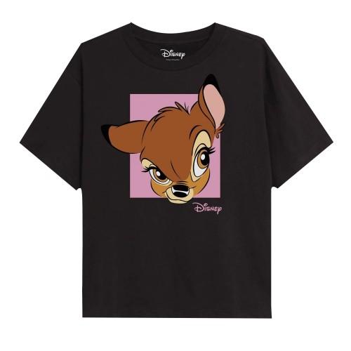 Bambi meisjes gezicht T-shirt 5-6 Years zwart