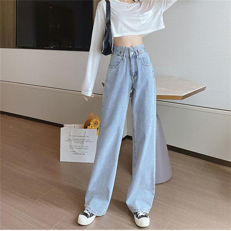 Yukiesue Dames Jeans Zwarte Flare Broek Voorkant Met Split Been 2022 Lente Hoge Taille Bell Bottom Veelzijdige Jeans Volledige Lengte Denim Broek XS zwart