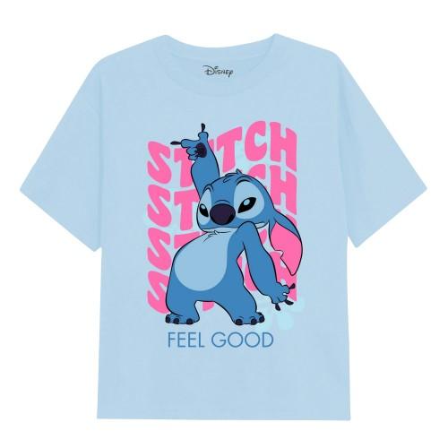 Lilo & Stitch golvend T-shirt voor meisjes 7-8 Years lichtblauwe kleur