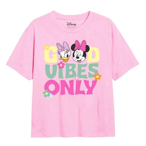 Disney Girls Good Vibes Only Minnie Mouse T-shirt 7-8 Years lichtroze kleur