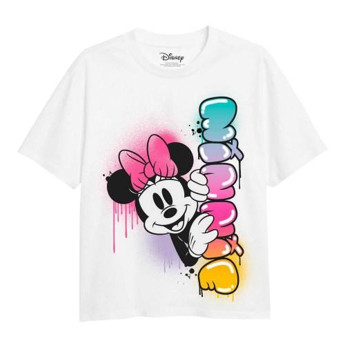 Disney meisjes Minnie Mouse Rainbow Fade T-shirt 9-10 Years wit