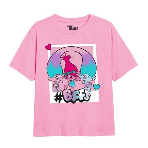 Trolls meisjes Bff polaroid T-shirt 7-8 Years lichtroze kleur