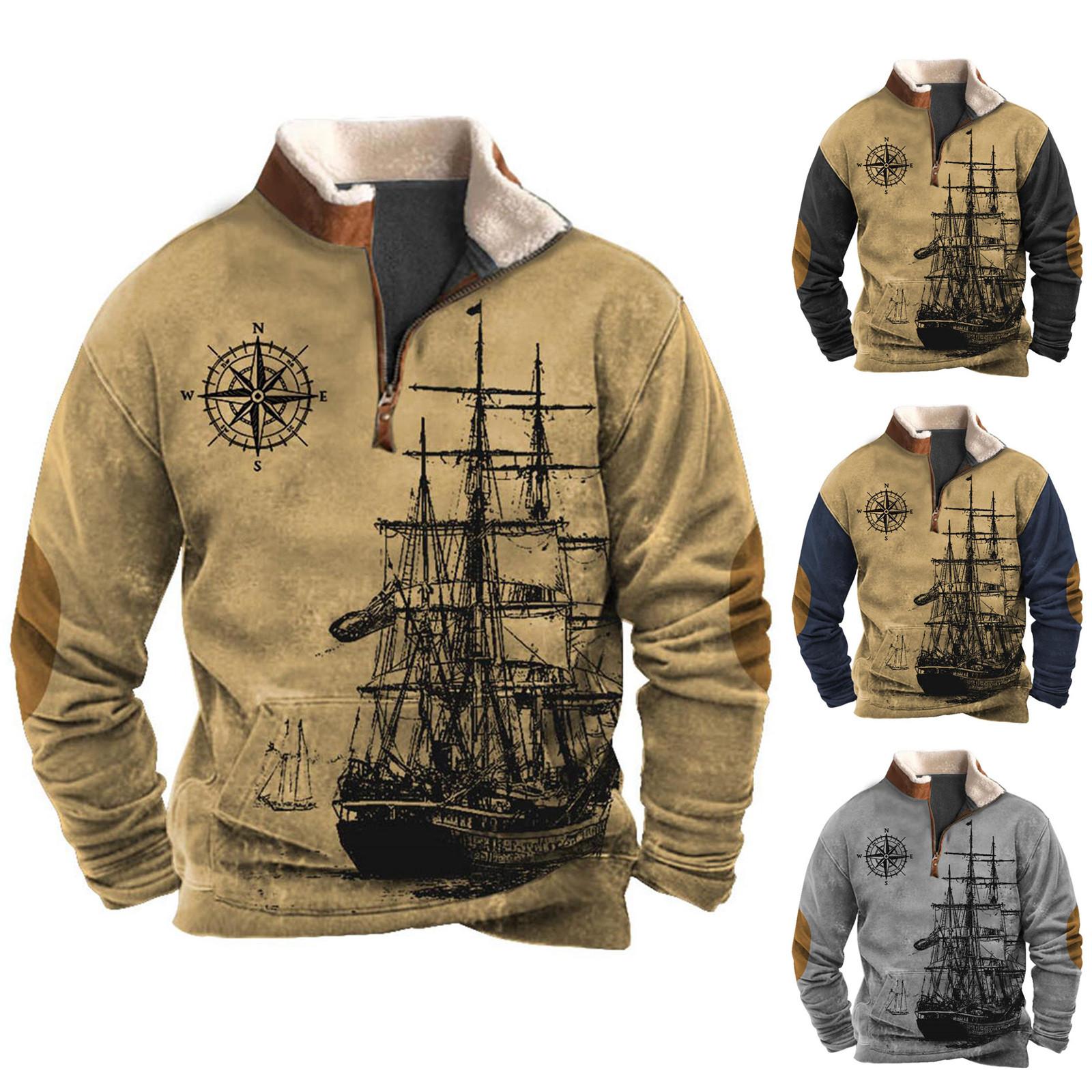 Winnerer Neptune Lente en herfst herensweatshirt met staande kraag is outdoor casual truien tops L zwart